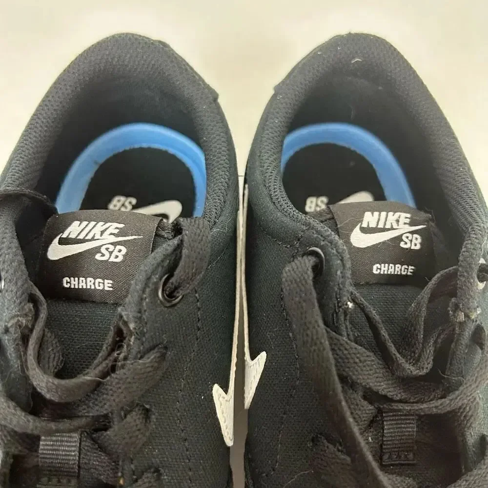 Nike SB Charge canvas skateboarding shoe sneaker CD6279-002 Size 7.5 black white